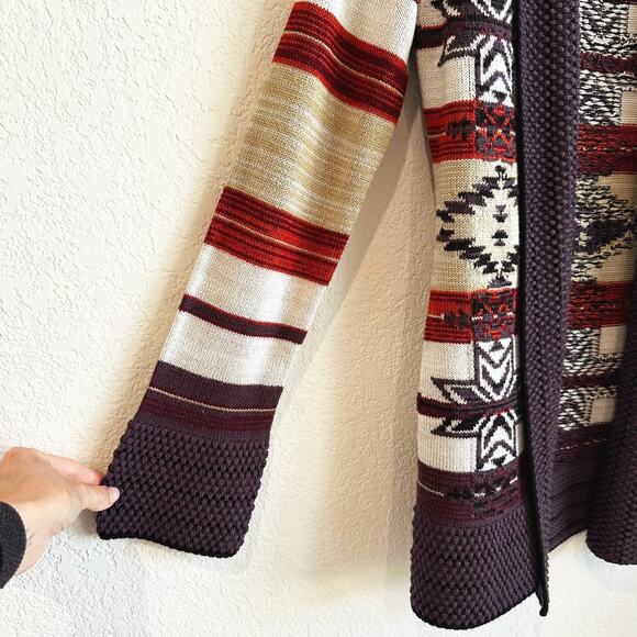 VTG Y2K BCBGMAXAZRIA Aztec Cardigan Knit Sweater Small Southwestern Boho 90s - Picture 3 of 9